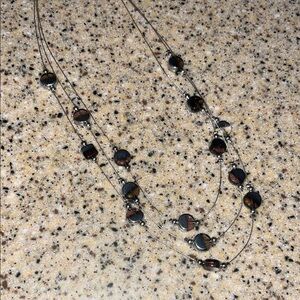 Chic Fashion Jewelry Multi-Strand Black and Brown Necklace